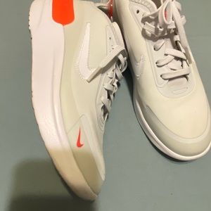 7.5 light grey white & with red stripe on the back Nike barely worn real offers